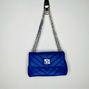 Badgley Mischka Royal Blue Quilted Shoulder Bag